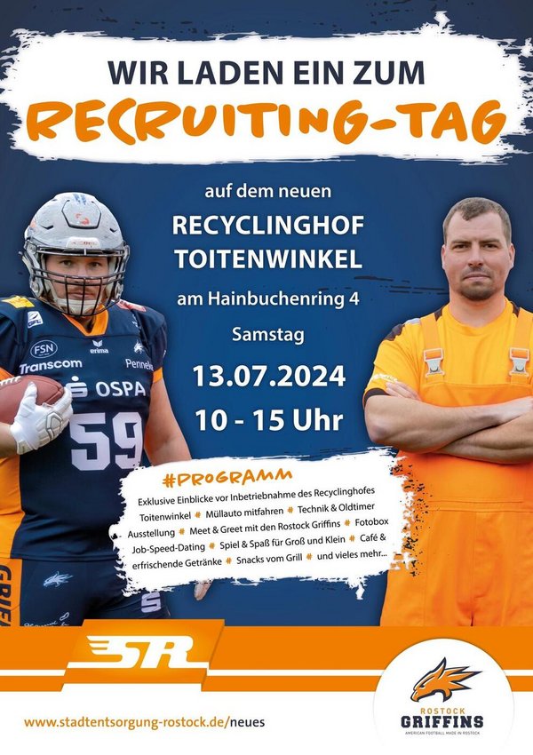 Recruiting-Tag Stadtentsorgung Rostock - Auftaktveranstaltung auf dem Recyclinghof Toitenwinkel am 13. Juli 2024